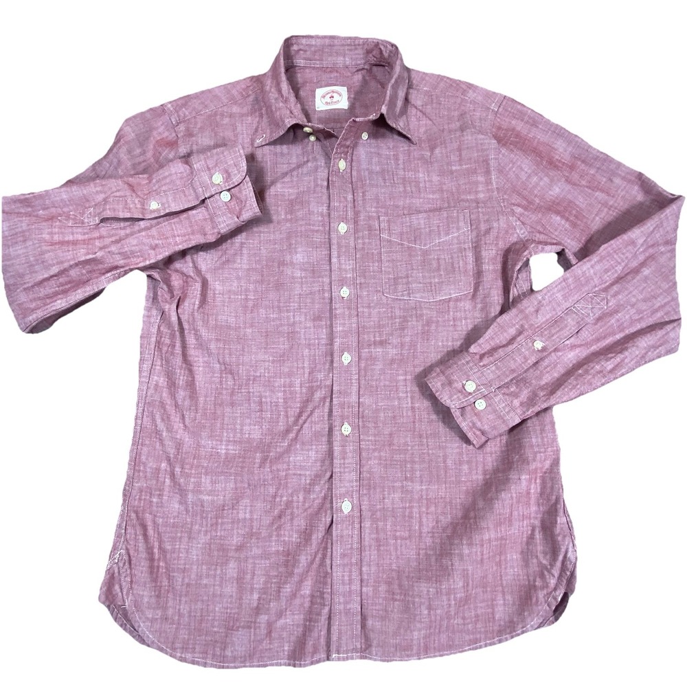 Brooks Brothers Shirt Men‎ Medium Adult Pink Button Down "Red Fleece" VTG USA - Picture 2 of 11